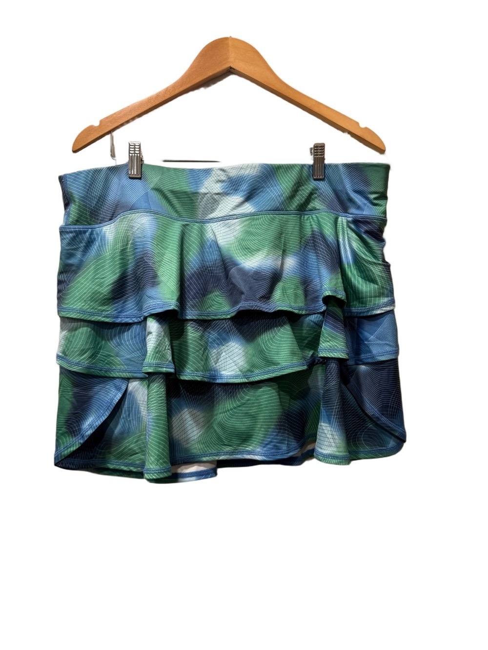 Ideology Blue & Green Tiered Athletic Skort | 1X